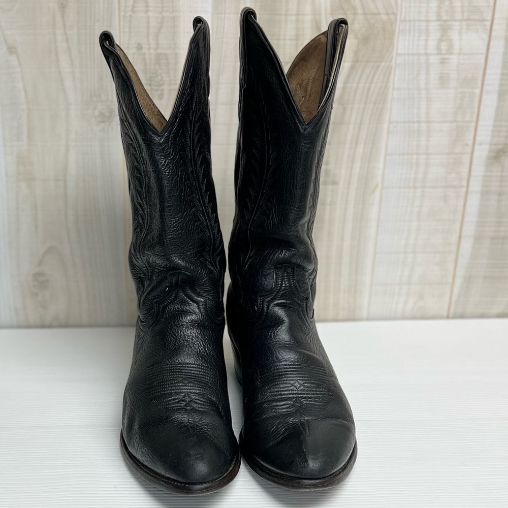 Golden Retriever Black Deer Skin Men’s Cowboy Western Boot Size 13D - Style 1701